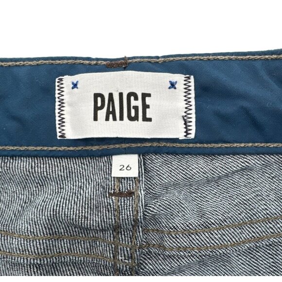 PAIGE jeans size 26 inseam 29 skyline ankle peg stretch low rise denim dark blue - Picture 9 of 11